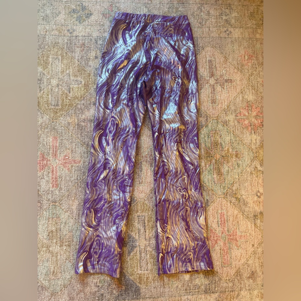 Cool Is a Construct Violet Aurora Pants Purple and Silver Swirl - Picture 3 of 5